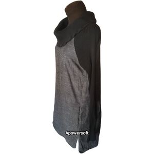 Grey Funnel Neck Ribbed Tunic Dress — Maggie’s Organics